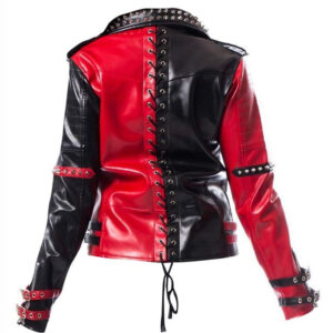 AEW Collision 2025 Toni Storm red and black biker leather jacket