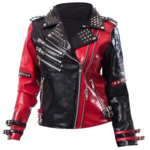 Toni Storm AEW Collision 2025 red and black biker leather jacket