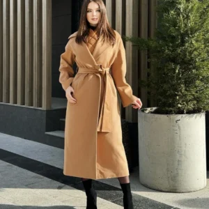 Women’s Camel Wool Long Overcoat