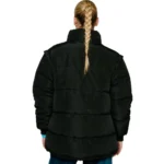 Vintage Style Women Black Puffer Jacket