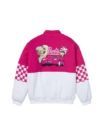 Barbie Racing Women Checker Bomber Jacket