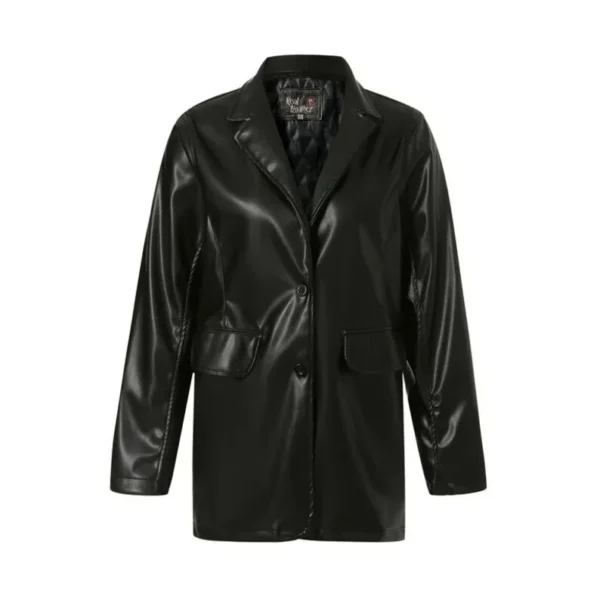 Vintage Style Oversized Black Leather Jacket