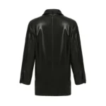 Oversized Vintage Women Black Leather Jacket