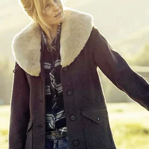 Yellowstone Beth Dutton Shearling Wool Coat