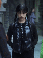 Wednesday S02 Jenna Ortega Black Purffer Vest - Image 2